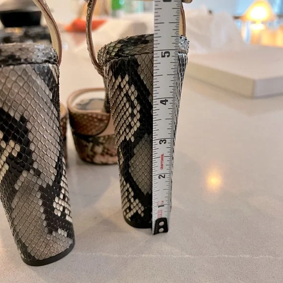 Jimmy Choo Peachy 125 / 38 Rosewood Mix Python Shoe - Picture 7 of 14